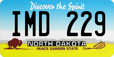 ND license plate IMD229