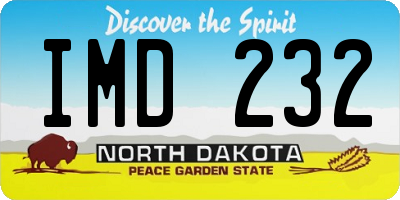 ND license plate IMD232