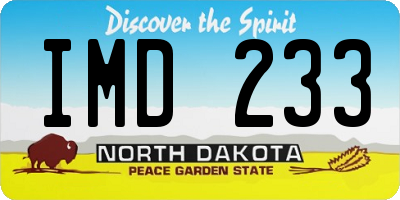 ND license plate IMD233