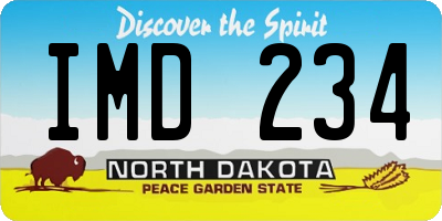 ND license plate IMD234