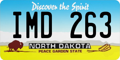 ND license plate IMD263