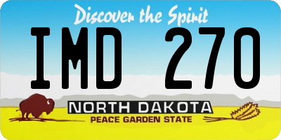 ND license plate IMD270