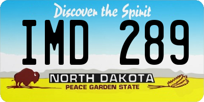 ND license plate IMD289