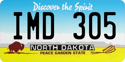 ND license plate IMD305