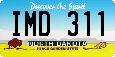 ND license plate IMD311