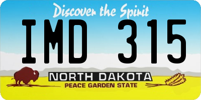 ND license plate IMD315