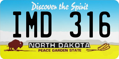 ND license plate IMD316