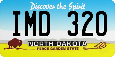ND license plate IMD320