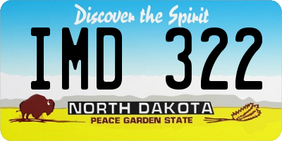 ND license plate IMD322