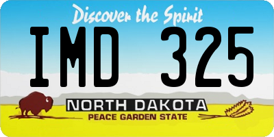 ND license plate IMD325
