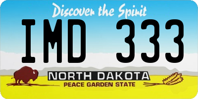 ND license plate IMD333