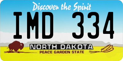ND license plate IMD334