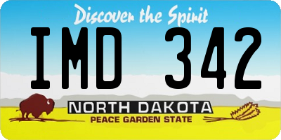 ND license plate IMD342