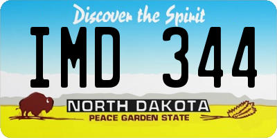 ND license plate IMD344