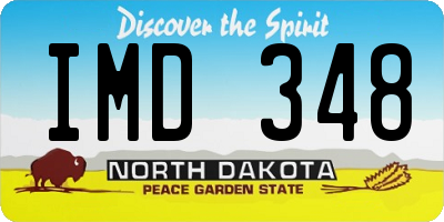 ND license plate IMD348
