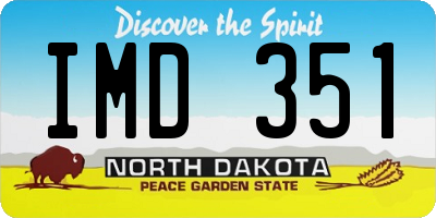 ND license plate IMD351