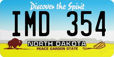 ND license plate IMD354