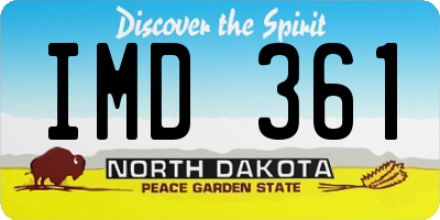 ND license plate IMD361