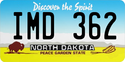 ND license plate IMD362