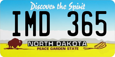 ND license plate IMD365