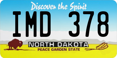 ND license plate IMD378
