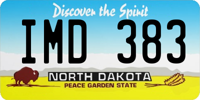 ND license plate IMD383