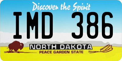 ND license plate IMD386