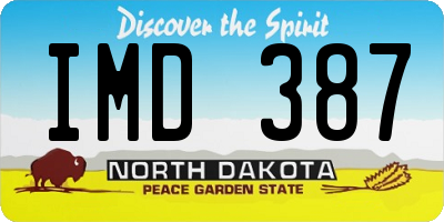 ND license plate IMD387