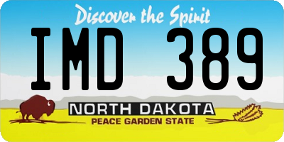 ND license plate IMD389