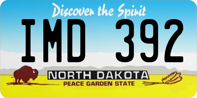 ND license plate IMD392