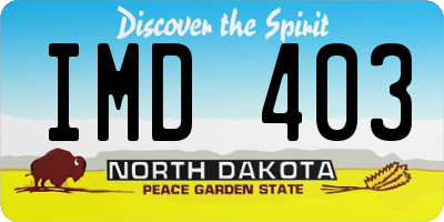 ND license plate IMD403