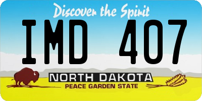 ND license plate IMD407