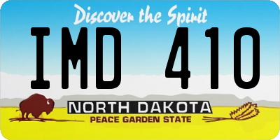 ND license plate IMD410