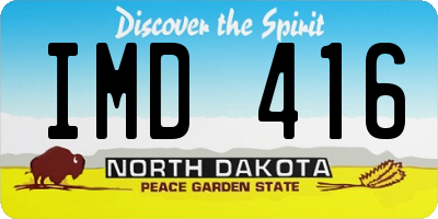 ND license plate IMD416