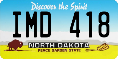 ND license plate IMD418