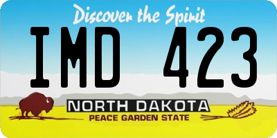 ND license plate IMD423