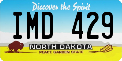 ND license plate IMD429
