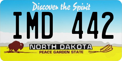 ND license plate IMD442
