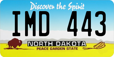 ND license plate IMD443
