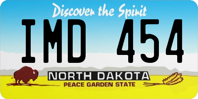 ND license plate IMD454