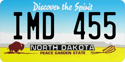 ND license plate IMD455
