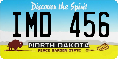 ND license plate IMD456