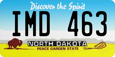 ND license plate IMD463