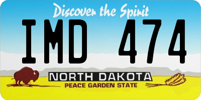 ND license plate IMD474