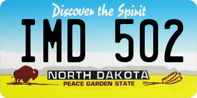 ND license plate IMD502