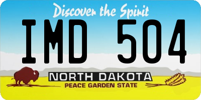 ND license plate IMD504
