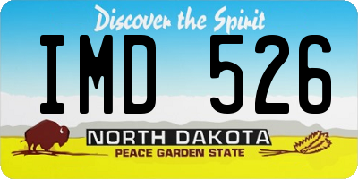 ND license plate IMD526