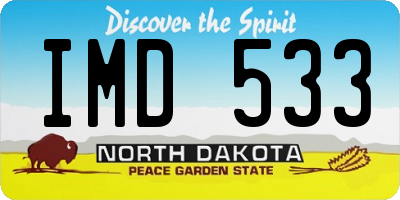 ND license plate IMD533