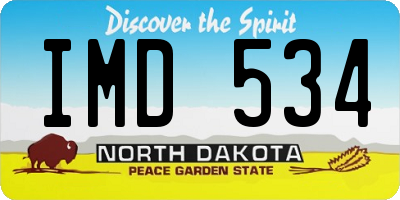 ND license plate IMD534