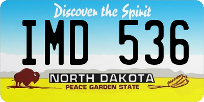 ND license plate IMD536